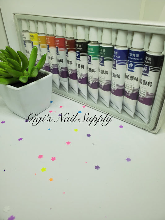 12 Color Acrylic Color Set for Designs