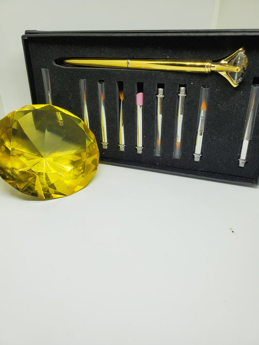 9 in 1 Brush Set only gold rouse